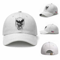 Gothic Raven On Skull With Full Moon Baseball Cap