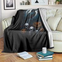 Halloween Gothic Raven Throw Blanket Full Moon Horror Art - Wonder Print Shop