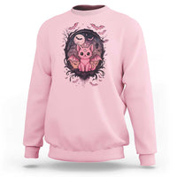 Cute Pastel Goth Bat Cat Sweatshirt Funny Gothic Halloween Art - Wonder Print Shop