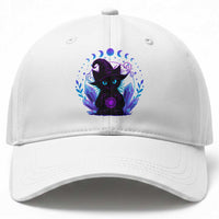 Witchy Black Cat Baseball Cap Funny Spellcasting Pastel Goth Aesthetic