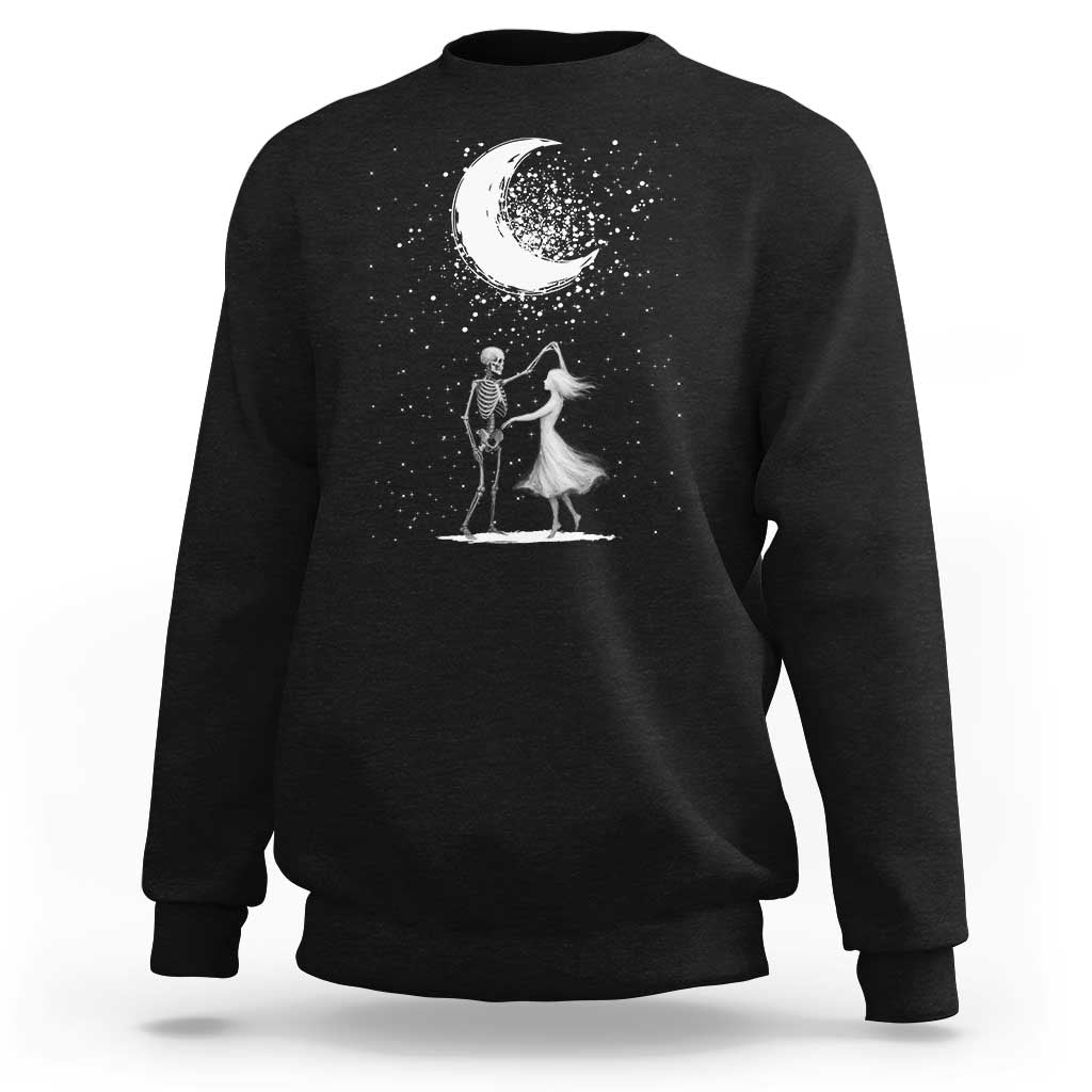 Skeleton Lover Dancing Under The Moon Dark Romantic Art Sweatshirt - Wonder Print Shop