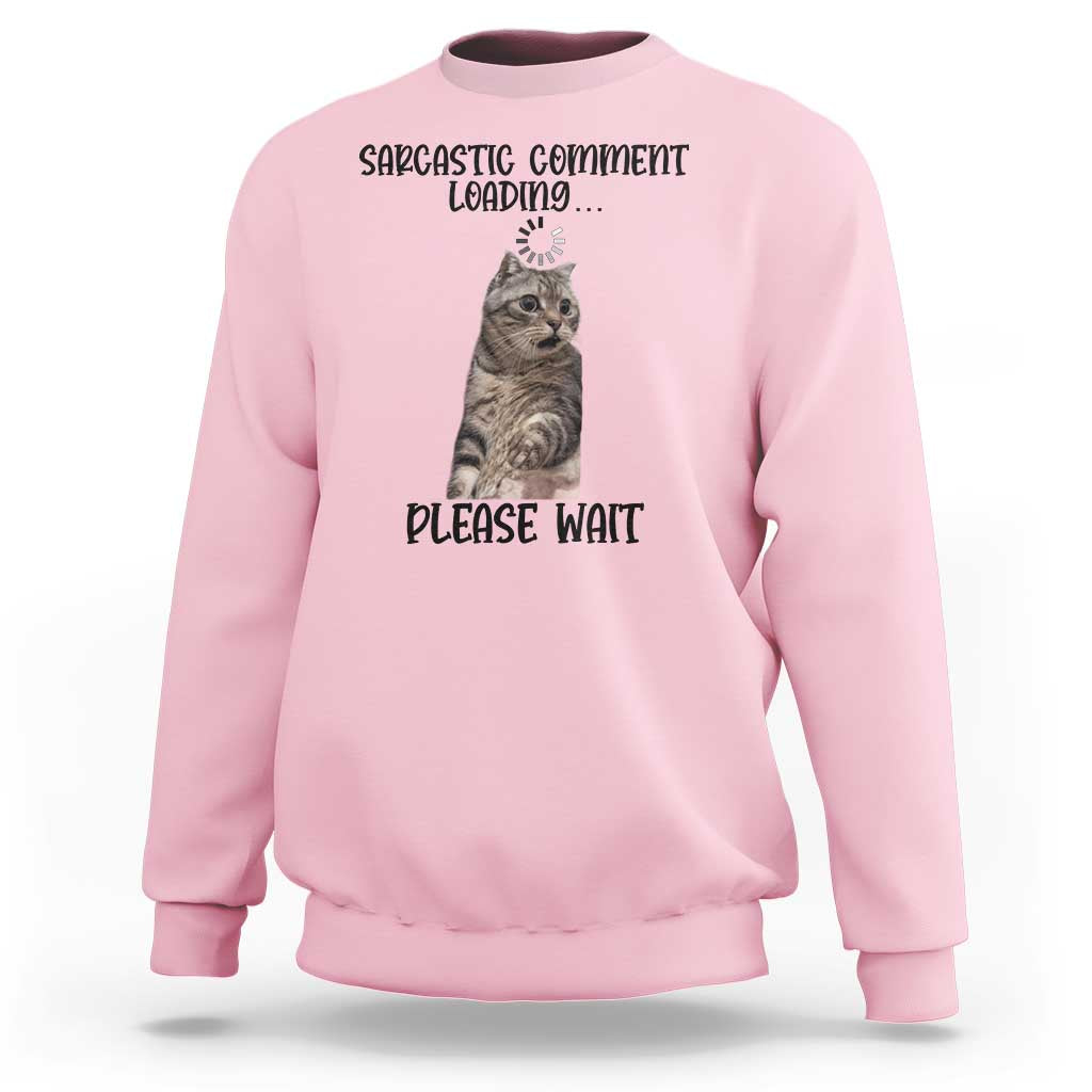 Funny Cat Meme Sarcastic Sweatshirt Sarcastic Comment Loading - Wonder Print Shop