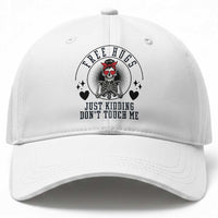 Funny Skeleton Sarcastic Gift Baseball Cap Free Hugs Do Not Touch Me