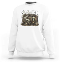Haunted Radio Halloween Skull Ghost Sweatshirt Spooky Music Distressed Gothic Gift