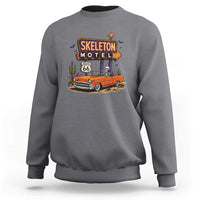 Skeleton Motel Halloween Route Highway 66 Sweatshirt Spooky Road Trip
