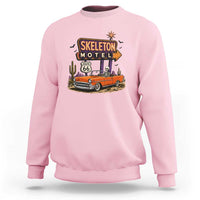 Skeleton Motel Halloween Route Highway 66 Sweatshirt Spooky Road Trip
