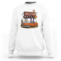 Skeleton Motel Halloween Route Highway 66 Sweatshirt Spooky Road Trip
