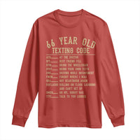 Funny 66 Year Old Texting Code Long Sleeve Shirt Senior Citizen 66th Birthday Gift