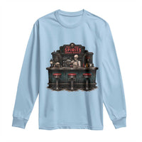 Skeleton Bartender Halloween Haunted Bar Long Sleeve Shirt Spirits Served Nightly Bar Lover