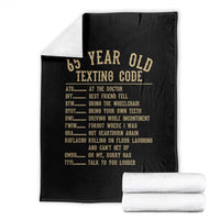 Funny 65 Year Old Texting Code Throw Blanket Senior Citizen 65th Birthday Gift