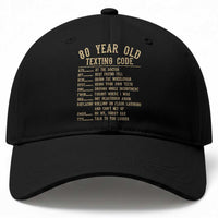 Funny 80 Year Old Texting Code Baseball Cap Senior Citizen 80th Birthday Gift