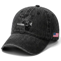 Funny Labrador Selfie With Mothman Washed Cotton Baseball Cap Cryptid Gift