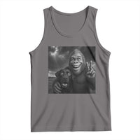 Cute Labrador Selfie With Bigfoot Tank Top Funny Cryptid - Wonder Print Shop