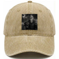 Cute Labrador Selfie With Bigfoot Washed Cotton Baseball Cap Funny Cryptid