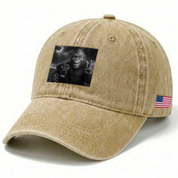 Cute Labrador Selfie With Bigfoot Washed Cotton Baseball Cap Funny Cryptid