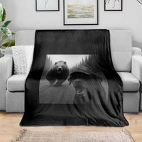 Funny Labrador Selfie With Bear Throw Blanket Dog Lover Gift - Wonder Print Shop