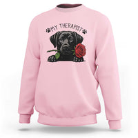 Black Labrador Retriever Is My Therapist Sweatshirt Dog Lover Gift - Wonder Print Shop
