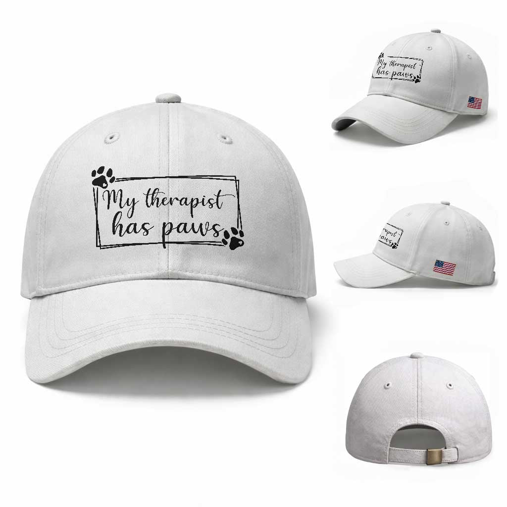 Funny Dog Lover Baseball Cap My Therapist Has Paws