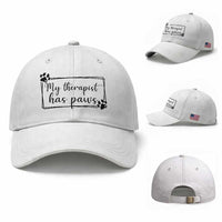 Funny Dog Lover Baseball Cap My Therapist Has Paws