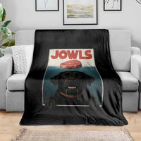 Black Labrador Retriever Throw Blanket Funny Jowls Horror Dog Poster - Wonder Print Shop