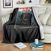 Black Labrador Retriever Throw Blanket Funny Jowls Horror Dog Poster - Wonder Print Shop