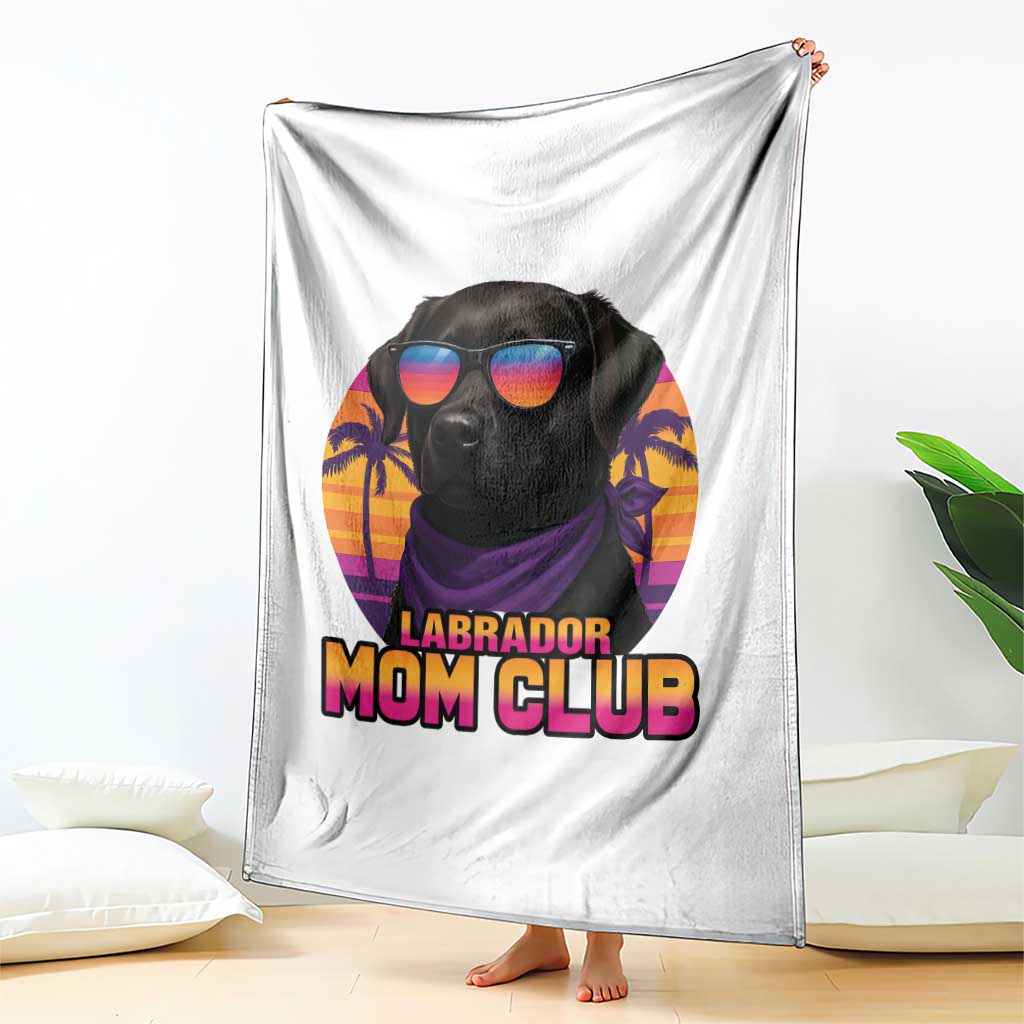 Funny Black Labrador Throw Blanket Dog Mom Retro Sunset Gift - Wonder Print Shop