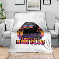 Funny Black Labrador Throw Blanket Dog Mom Retro Sunset Gift - Wonder Print Shop