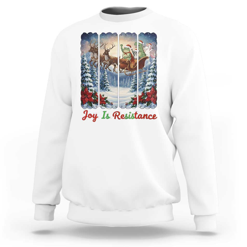 Joy Is Resistance Portland Frog Protest Sweatshirt Funny Holiday Meme Gift Idea - Wonder Print Shop