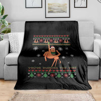 You Are Ruining The Vibe Throw Blanket Ugly Christmas Marcus The Worm Meme Gift - Wonder Print Shop