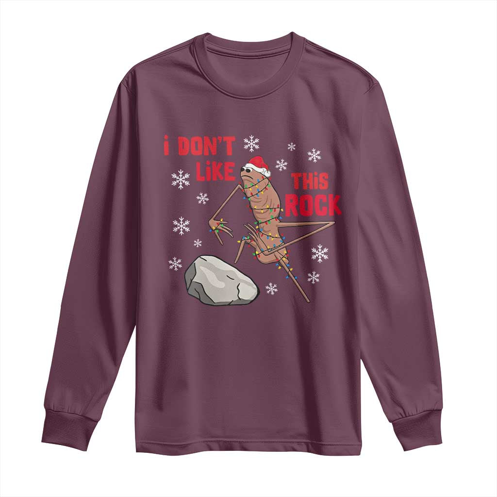 I Do Not Like This Rock Long Sleeve Shirt Christmas Marcus The Worm Meme Gift - Wonder Print Shop