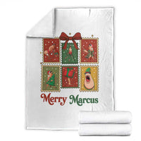 Christmas Marcus The Worm Meme Throw Blanket Funny Merry Marcus Gift - Wonder Print Shop