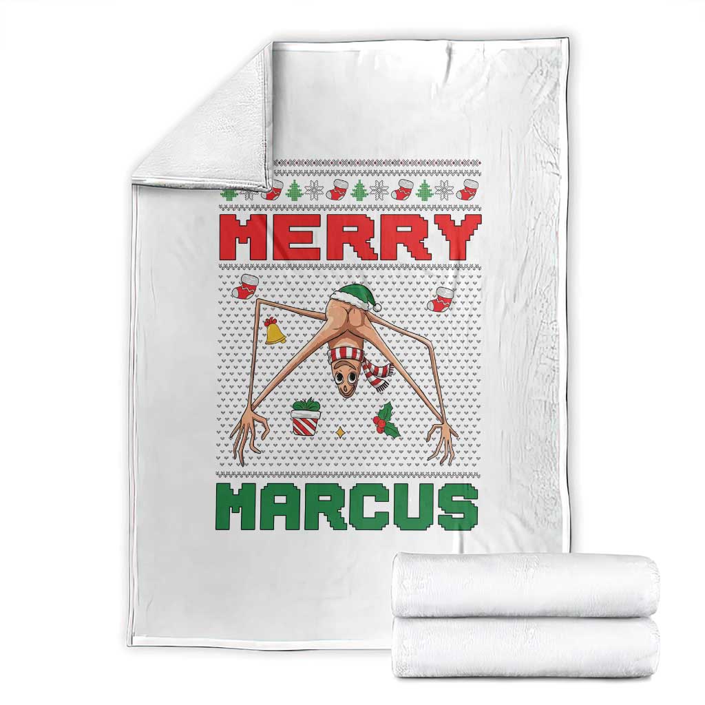 Marcus The Worm Meme Merry Marcus Throw Blanket Funny Ugly Christmas Gift - Wonder Print Shop