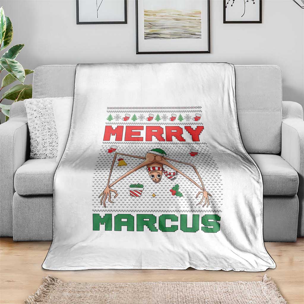 Marcus The Worm Meme Merry Marcus Throw Blanket Funny Ugly Christmas Gift - Wonder Print Shop
