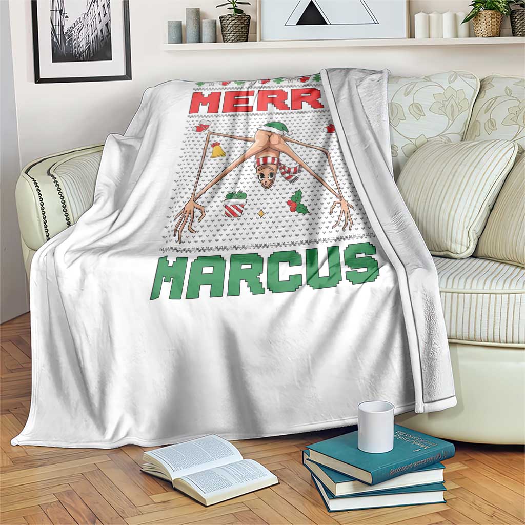 Marcus The Worm Meme Merry Marcus Throw Blanket Funny Ugly Christmas Gift - Wonder Print Shop