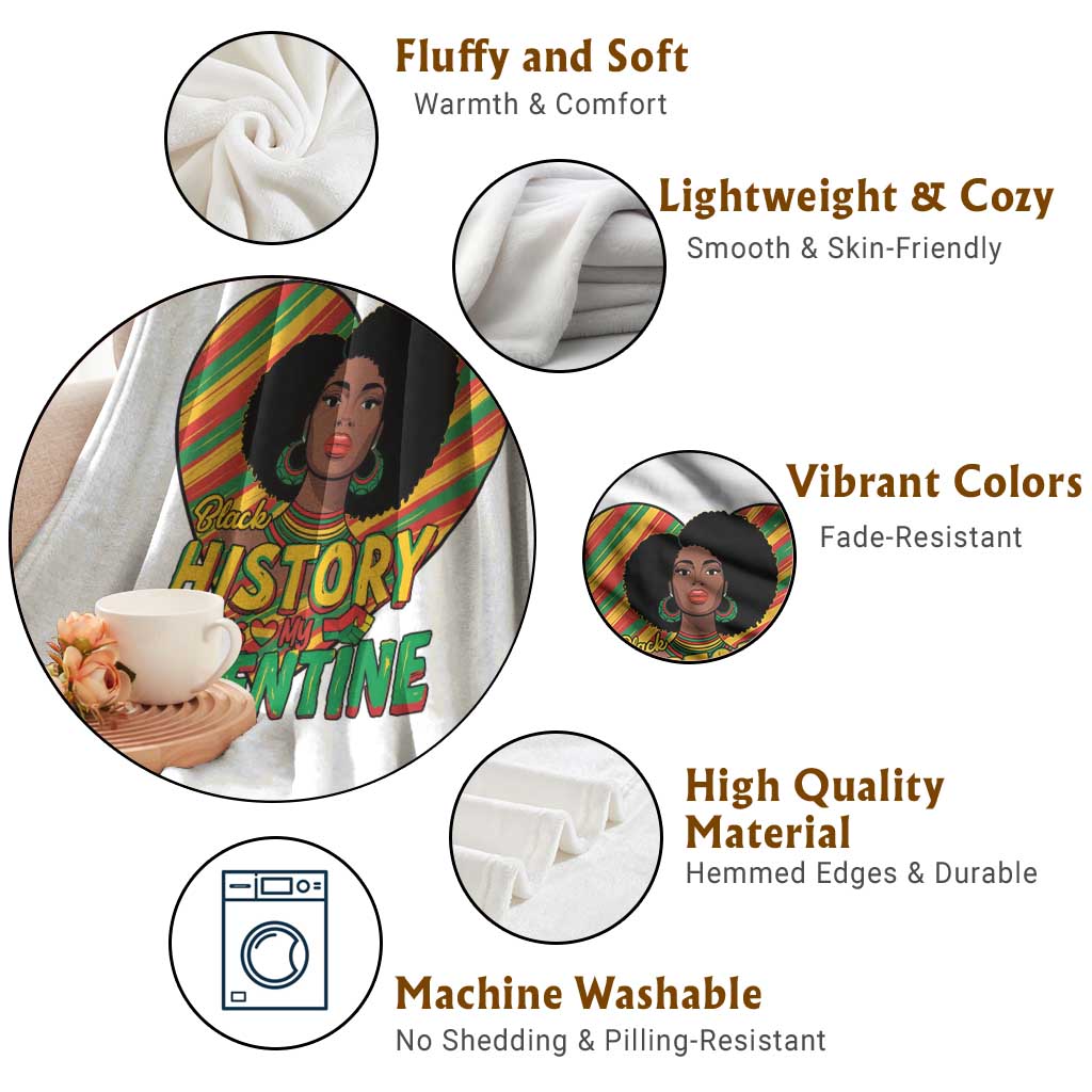 Black History Is My Valentine Throw Blanket Gift For Black Women - Wonder Print Shop