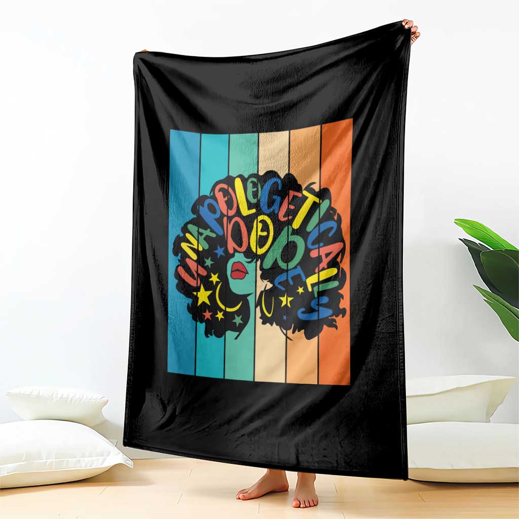 Black Girl Magic Pride Throw Blanket Unapologetically Dope Retro Sunset - Wonder Print Shop