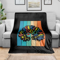 Black Girl Magic Pride Throw Blanket Unapologetically Dope Retro Sunset - Wonder Print Shop