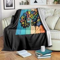 Black Girl Magic Pride Throw Blanket Unapologetically Dope Retro Sunset - Wonder Print Shop