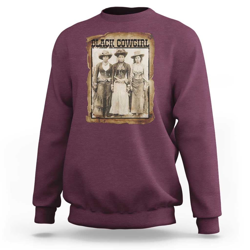 Black Cowgirl Pride Sweatshirt Western Black History Month Gift - Wonder Print Shop