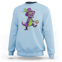 Funny Mardi Gras Dinosaur Playing Soccer Sweatshirt