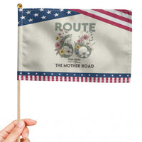 Route Highway 66 Patriotic Handheld Flag Floral Centennial 100 Year Anniversary