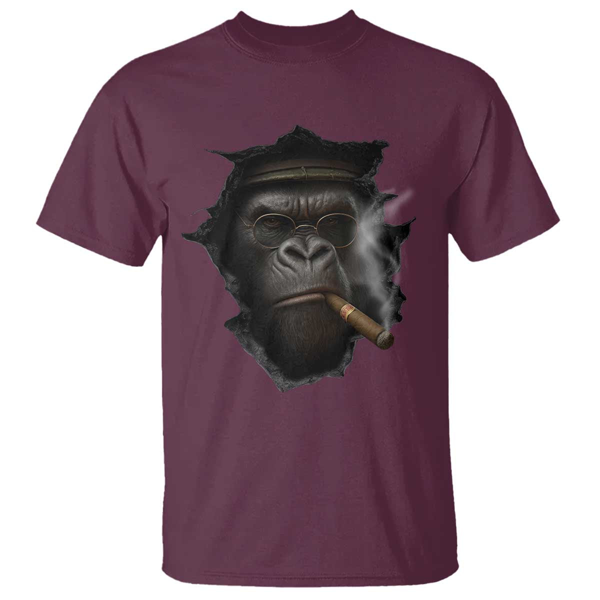 Cool Gorilla With Cigar T Shirt Animal Lover Gift - Wonder Print Shop