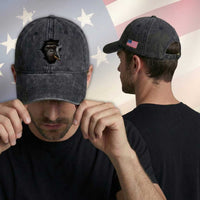 Cool Gorilla With Cigar Washed Cotton Baseball Cap Animal Lover Gift