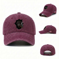 Cool Gorilla With Cigar Washed Cotton Baseball Cap Animal Lover Gift