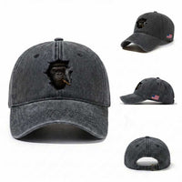 Cool Gorilla With Cigar Washed Cotton Baseball Cap Animal Lover Gift