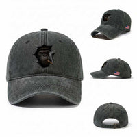 Cool Gorilla With Cigar Washed Cotton Baseball Cap Animal Lover Gift
