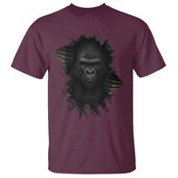 Angry Gorilla Face On Cracked Wall T Shirt Animal Lover Gift - Wonder Print Shop