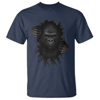 Angry Gorilla Face On Cracked Wall T Shirt Animal Lover Gift - Wonder Print Shop