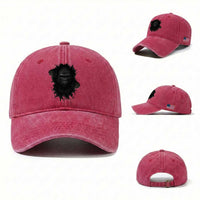 Angry Gorilla Face On Cracked Wall Washed Cotton Baseball Cap Animal Lover Gift