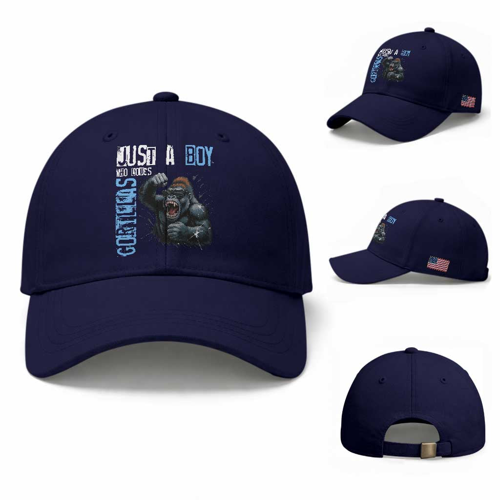 Just A Boy Who Loves Gorillas Baseball Cap Gorilla Lover Gift